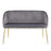 LumiSource Fran Bench in Gold Steel/Grey Velvet