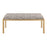 LumiSource Fuji Bench in Gold Metal/Beige Leopard Fabric