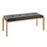 LumiSource Fuji Bench in Gold Metal/Black PU - BC-FUJIAUBK
