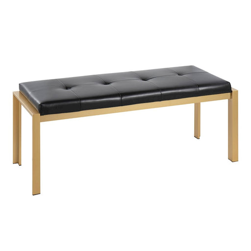 LumiSource Fuji Bench in Gold Metal/Black PU - BC-FUJIAUBK