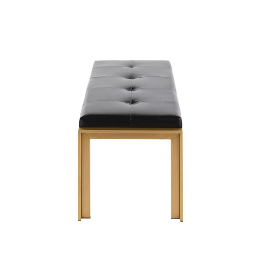 LumiSource Fuji Bench in Gold Metal/Black PU