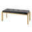 LumiSource Fuji Bench in Gold Metal/Black PU