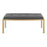 LumiSource Fuji Bench in Gold Metal/Grey PU