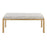 LumiSource Fuji Bench in Gold/Grey Leopard Fabric