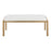 LumiSource Fuji Bench in Gold Metal/White PU