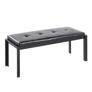 LumiSource Fuji Bench in Black Metal/Black PU - BC-FUJIBKBK