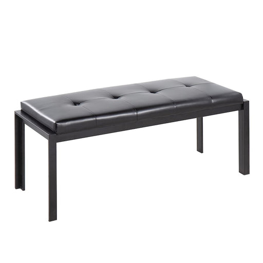 LumiSource Fuji Bench in Black Metal/Black PU - BC-FUJIBKBK