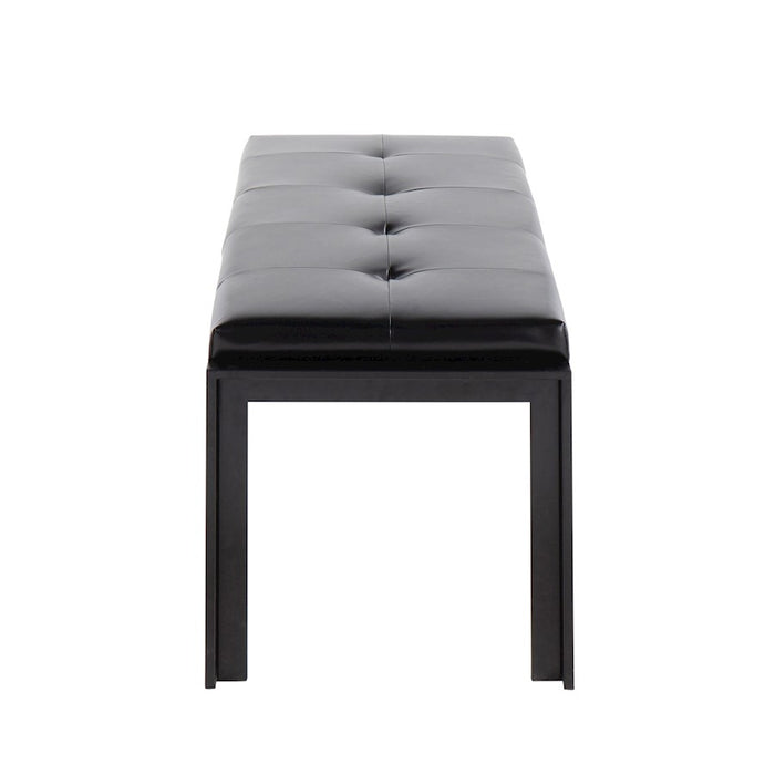LumiSource Fuji Bench in Black Metal/Black PU