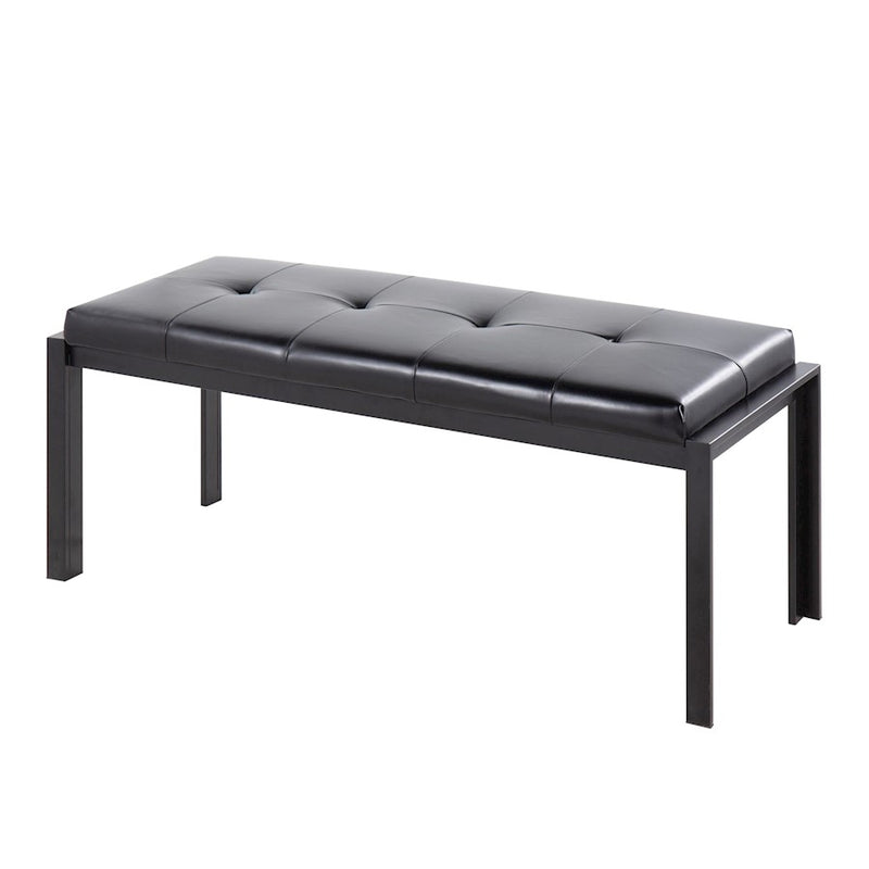 LumiSource Fuji Bench in Black Metal/Black PU