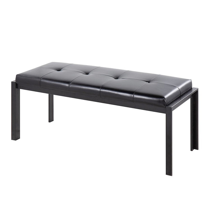 LumiSource Fuji Bench in Black Metal/Black PU