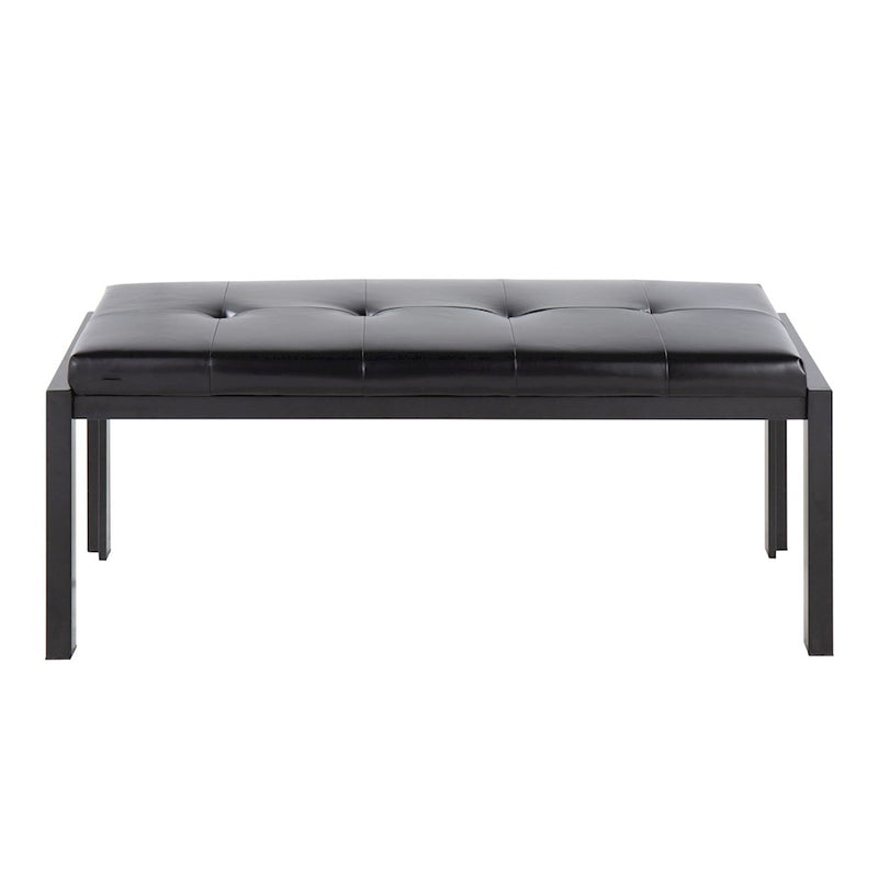LumiSource Fuji Bench in Black Metal/Black PU