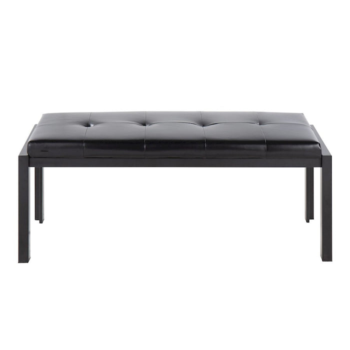 LumiSource Fuji Bench in Black Metal/Black PU
