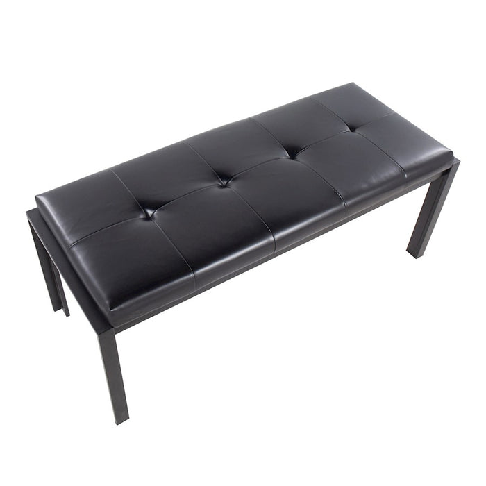 LumiSource Fuji Bench in Black Metal/Black PU