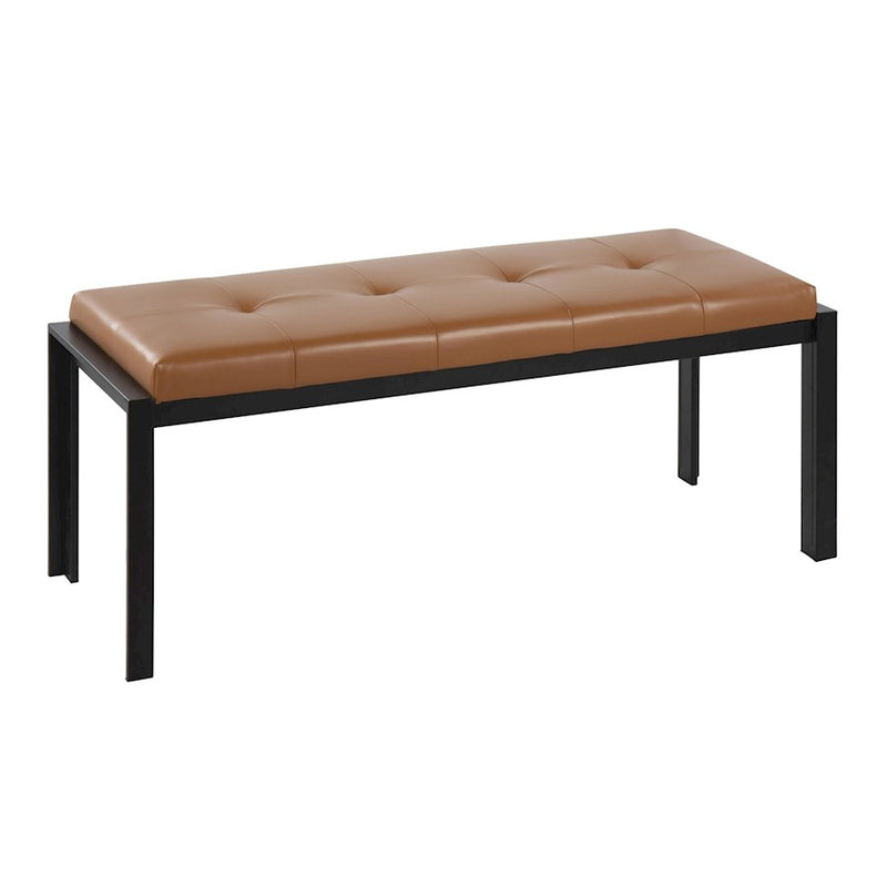 LumiSource Fuji Bench in Black Metal/Camel PU - BC-FUJIBKCAM