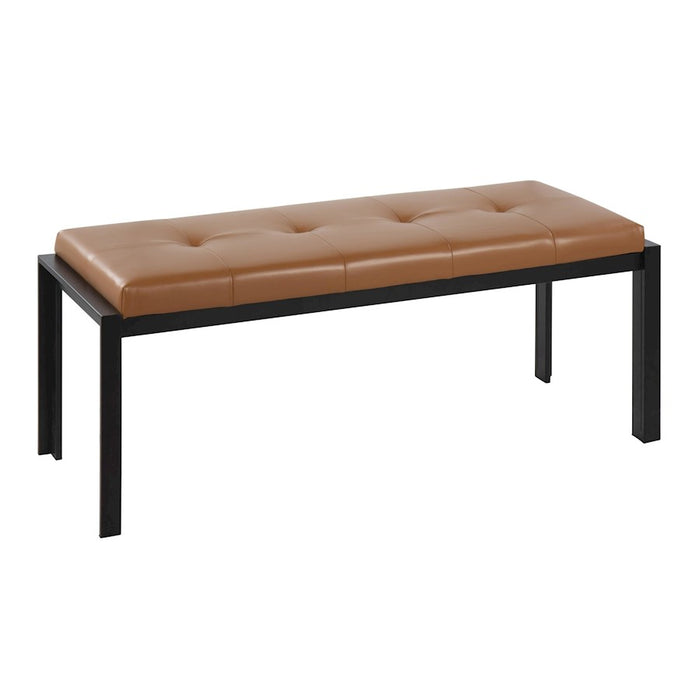 LumiSource Fuji Bench in Black Metal/Camel PU - BC-FUJIBKCAM