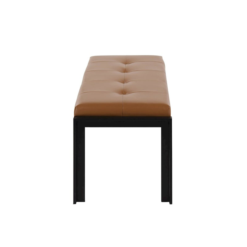 LumiSource Fuji Bench in Black Metal/Camel PU
