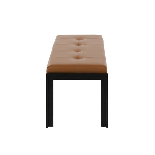 LumiSource Fuji Bench in Black Metal/Camel PU
