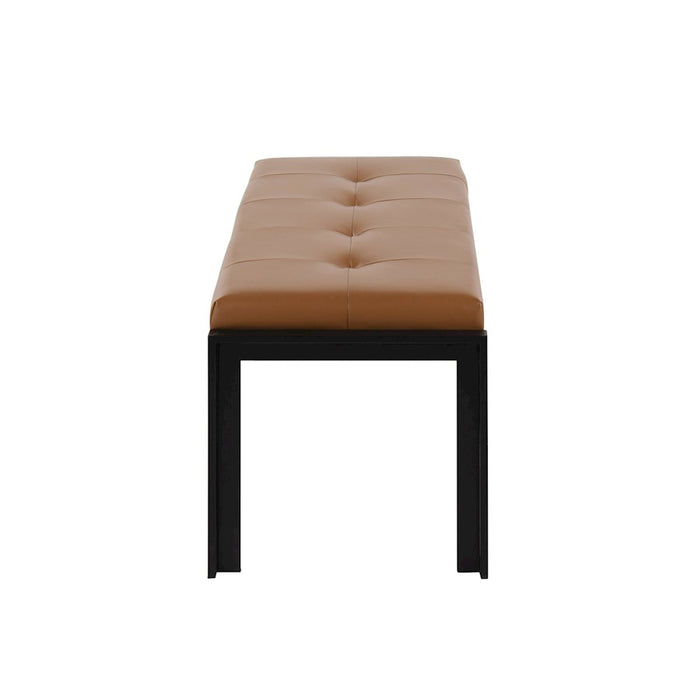 LumiSource Fuji Bench in Black Metal/Camel PU