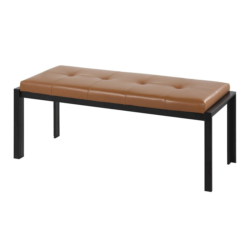 LumiSource Fuji Bench in Black Metal/Camel PU