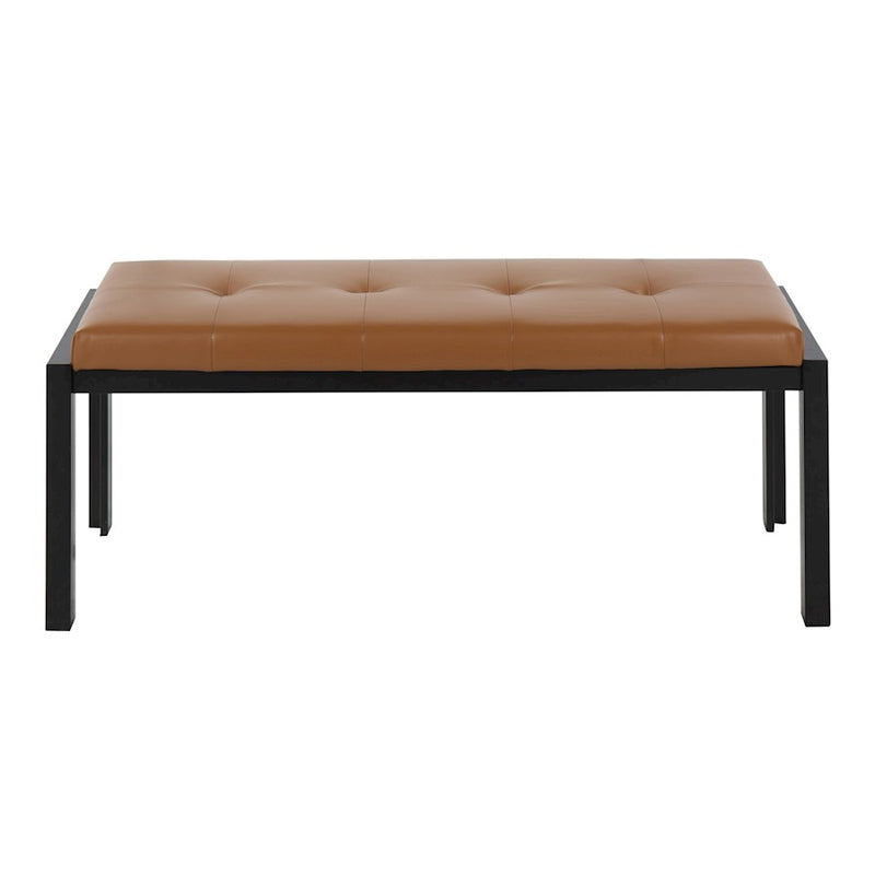 LumiSource Fuji Bench in Black Metal/Camel PU