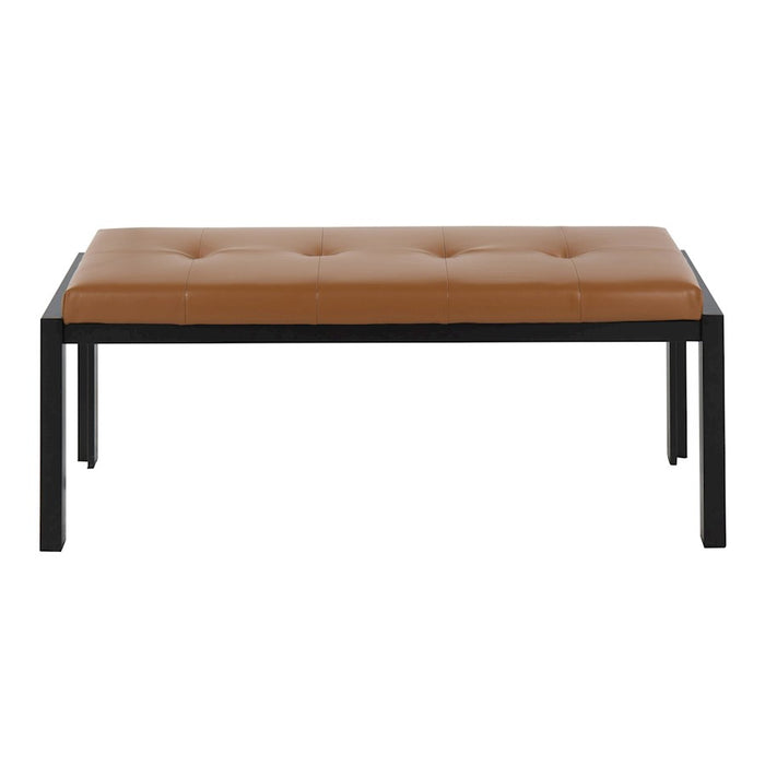 LumiSource Fuji Bench in Black Metal/Camel PU