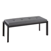 LumiSource Fuji Bench in Black Metal/Grey PU - BC-FUJIBKGRY