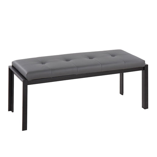 LumiSource Fuji Bench in Black Metal/Grey PU - BC-FUJIBKGRY