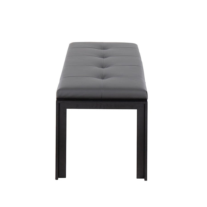LumiSource Fuji Bench in Black Metal/Grey PU