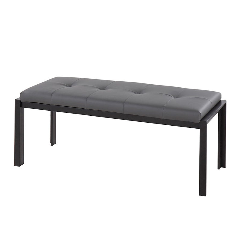 LumiSource Fuji Bench in Black Metal/Grey PU