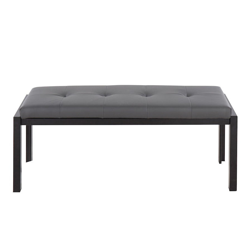 LumiSource Fuji Bench in Black Metal/Grey PU