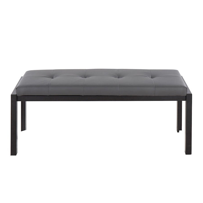 LumiSource Fuji Bench in Black Metal/Grey PU