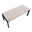 LumiSource Fuji Bench in Black Metal/Grey Leopard Fabric