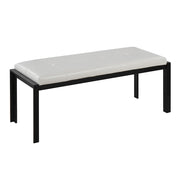 LumiSource Fuji Bench in Black Metal/White PU - BC-FUJIBKW