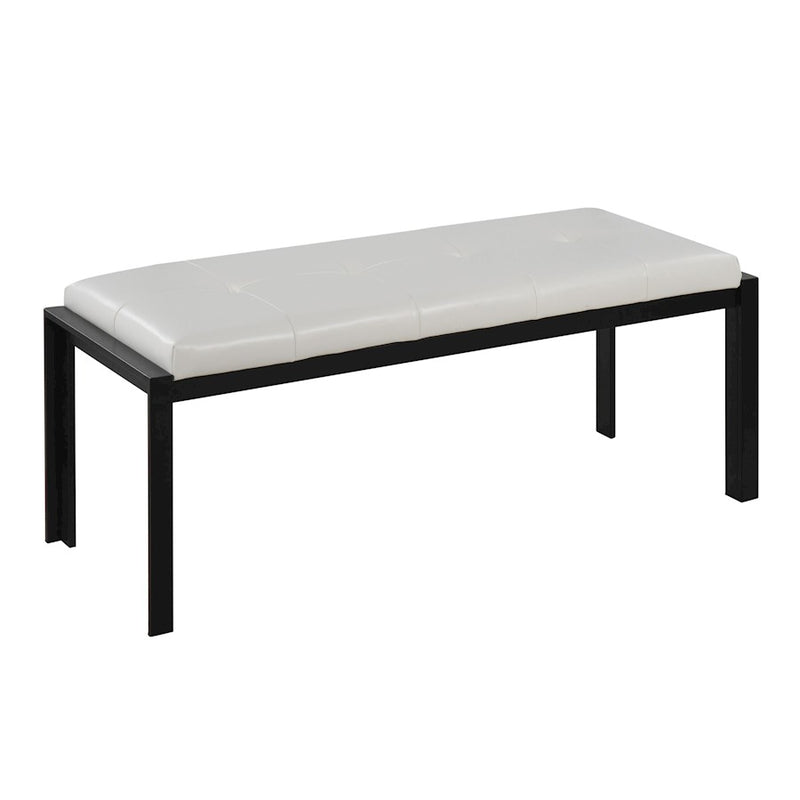 LumiSource Fuji Bench in Black Metal/White PU - BC-FUJIBKW