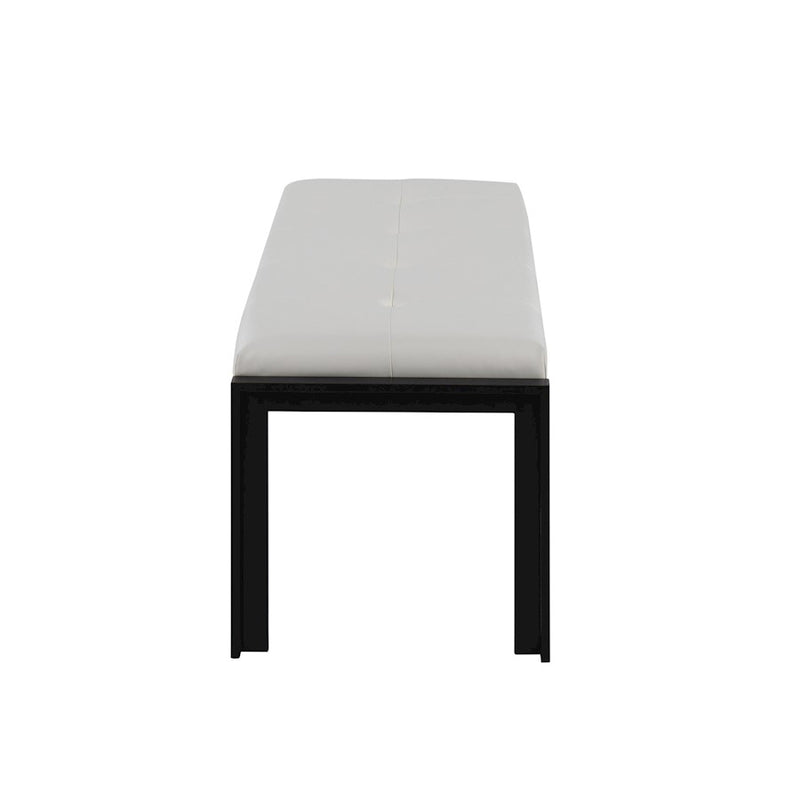 LumiSource Fuji Bench in Black Metal/White PU