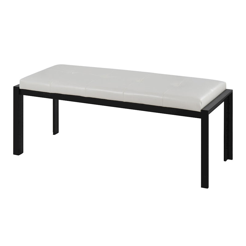 LumiSource Fuji Bench in Black Metal/White PU