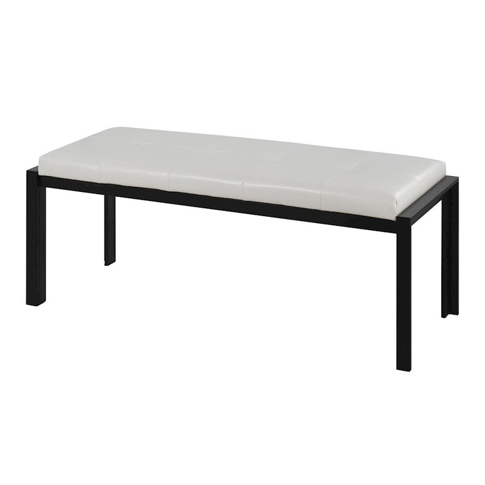 LumiSource Fuji Bench in Black Metal/White PU