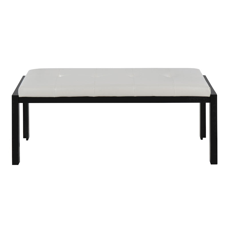 LumiSource Fuji Bench in Black Metal/White PU