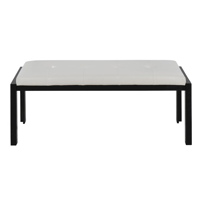 LumiSource Fuji Bench in Black Metal/White PU