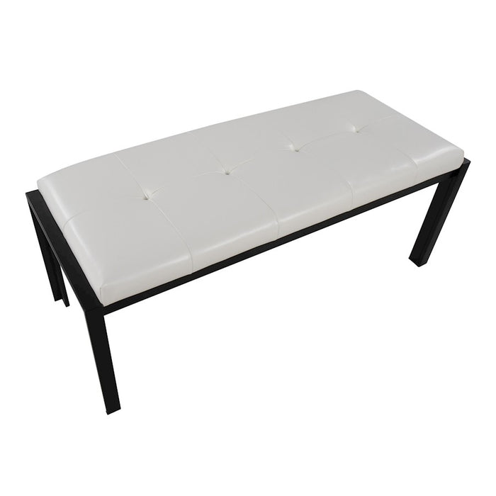 LumiSource Fuji Bench in Black Metal/White PU