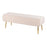 LumiSource Marla Pleated Bench in Gold Steel/Cream Velvet