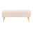 LumiSource Marla Pleated Bench in Gold Steel/Cream Velvet