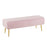 LumiSource Marla Pleated Bench in Gold Steel/Pink Velvet - BC-MARLAPLTAUVPK