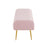 LumiSource Marla Pleated Bench in Gold Steel/Pink Velvet