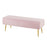 LumiSource Marla Pleated Bench in Gold Steel/Pink Velvet