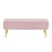 LumiSource Marla Pleated Bench in Gold Steel/Pink Velvet
