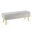 LumiSource Marla Pleated Bench in Gold Steel/Silver Velvet - BC-MARLAPLTAUVSV