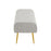 LumiSource Marla Pleated Bench in Gold Steel/Silver Velvet