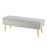 LumiSource Marla Pleated Bench in Gold Steel/Silver Velvet