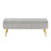 LumiSource Marla Pleated Bench in Gold Steel/Silver Velvet